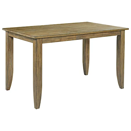 Solid Wood Rectangular Counter Height Table with Wood Legs